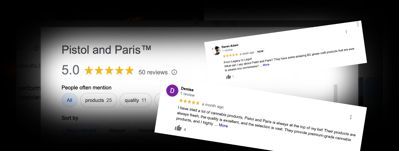 Pistol and Paris Google Review