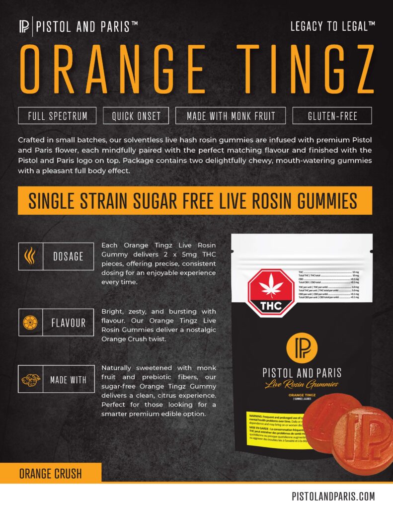orange tingz live rosin gummies